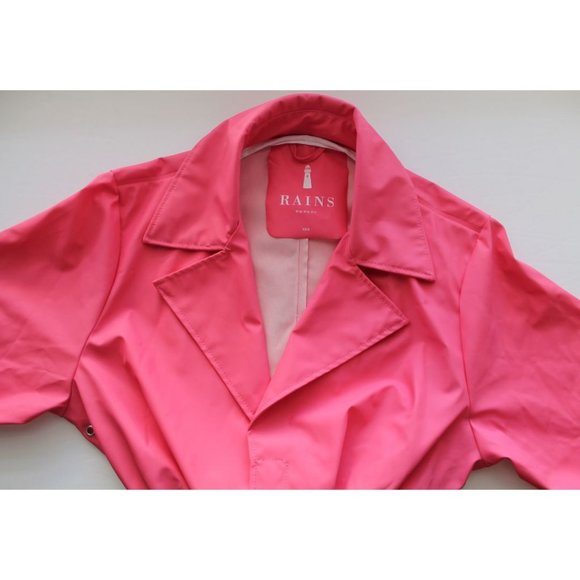 RAINS Waterproof Lightweight Belted Jacket Pink Size XS/ S - Picture 5 of 8